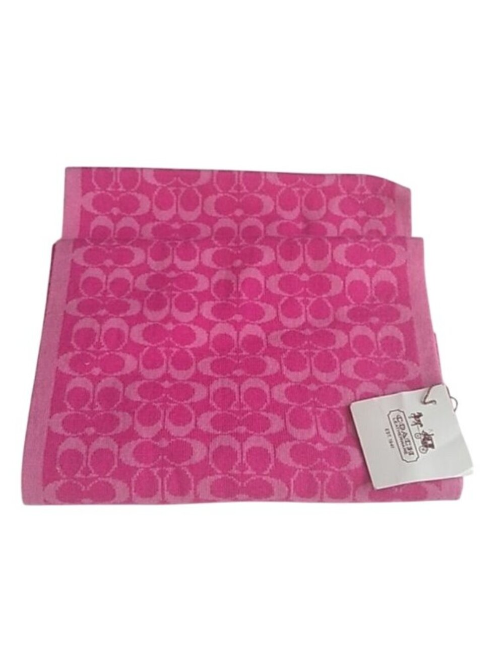Coach F98730 Mini Signature Muffler Scarf, Pink/Raspberry - Picture 2 of 5
